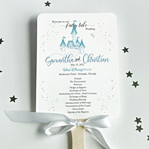 Disney Wedding Programs, Disney Ceremony Program Fans, Program Fans, Wedding Fans, Wedding Ceremony Fans, Fairy Tale Wedding