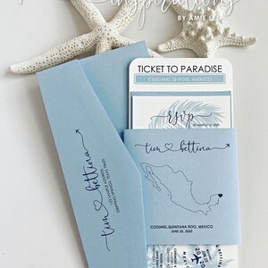 Boarding Pass Wedding Invitations, Destination Wedding Invitations, Boarding Passes, Mexico Wedding, Airplane Ticket, Travel Theme,