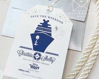 Disney Cruise Wedding, Disney Save The Date, Disney Wish, Save The Date Luggage Tag, Disney Wedding