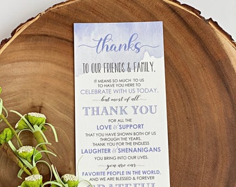 Reception Notes, Reception Thank You Cards, Thank You Cards, Wedding Notes, Wedding Reception, Table Note