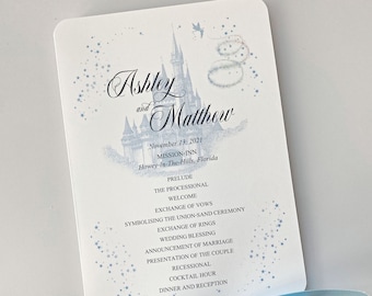 Disney Wedding Programs, Disney Ceremony Program Fans, Program Fans, Wedding Fans, Wedding Ceremony Fans, Fairy Tale Wedding