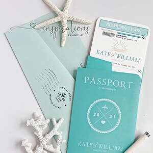Passport Wedding Invitations, Destination Wedding, Travel Theme, Beach Wedding, Island Resort Wedding, Intnernational Invitations