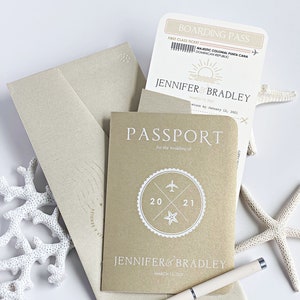 Passport Wedding Invitations, Destination Wedding, Travel Theme, Travel Inspired, Cruise Wedding, Boarding Pass Invitations
