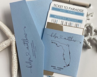 Boarding Pass Wedding Invitations, Destination Wedding, Cruise Wedding, Boarding Passes, Florida Wedding, Airplane Ticket, Travel Theme,