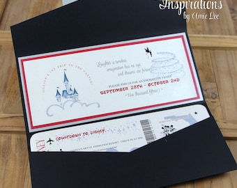 Disney Wedding Invitations Disney Boarding Pass Disney Etsy