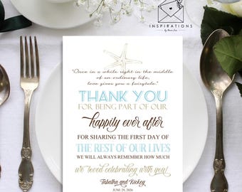 Reception Thank You Note, Wedding Place Setting, Table Tops, Day of Designs, Wedding Notes, Wedding Thank You