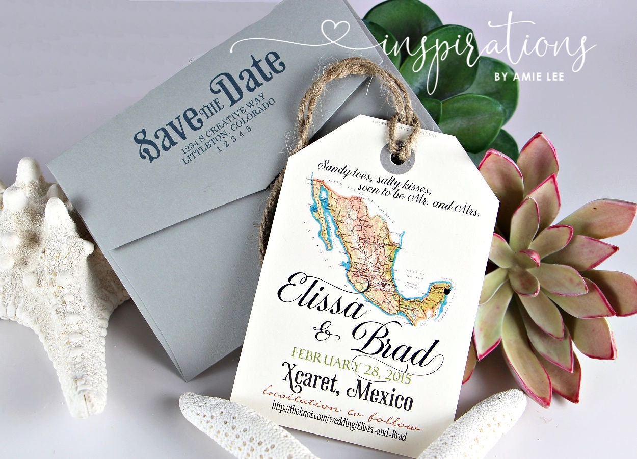 Save the date luggage labels