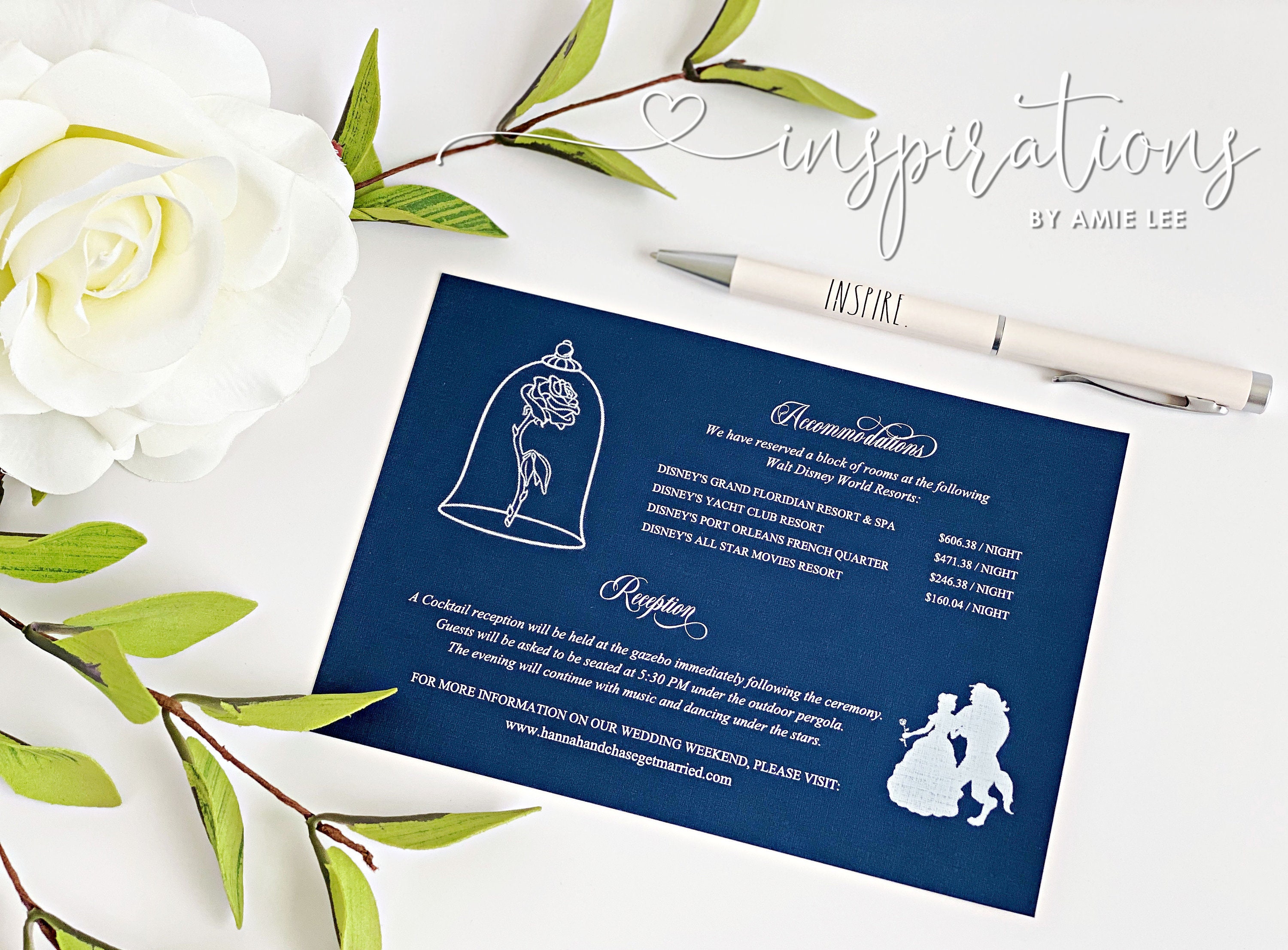 Beauty And The Beast Wedding Invitations www.etsy.com