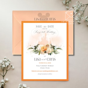Disney Wedding Save The Dates, Disney Theme Invitation, Disney Lovers, Disney Inspired Wedding, Disney Fairy-tale Wedding, Disney Design
