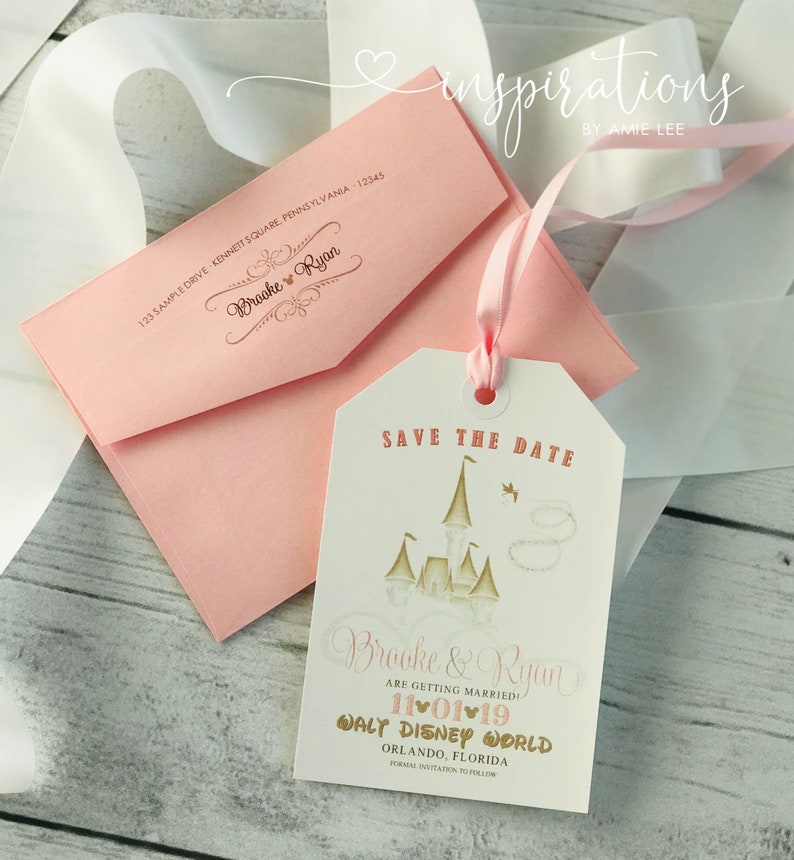 Disney Save The Dates Disney Wedding Disney Invitations Etsy