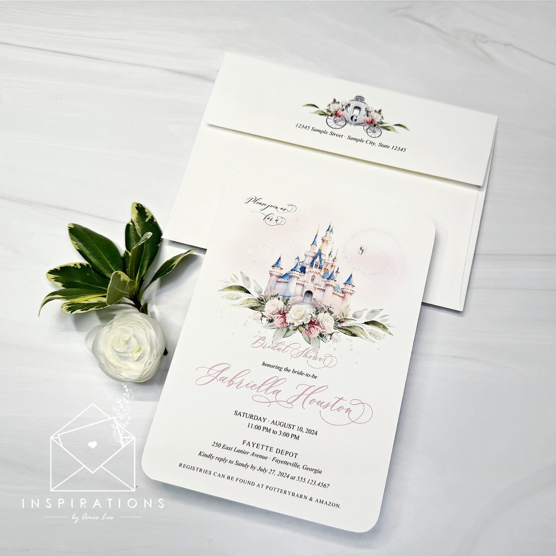 Disney Bridal Shower Invitations, Disney Themed Party, Disney Wedding ...