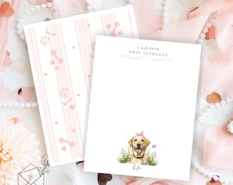 Personalized Dog Notecards: Custom Stationery Set, Dog Lover Gift