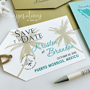 Wedding Save The Dates, Luggage Tag Cards, Travel Theme, Bag Tags