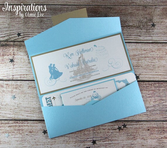 Cinderella Wedding Disney Wedding Invitations Fairy Tale Etsy