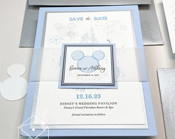 Elegant Disney Wedding Invitations, Fairy Tale Wedding, Formal Disney Wedding Invitations, Rose Gold Disney, Fairytale, Princess, Cinderella