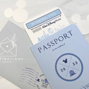 Disney Passport Wedding Invitations, Disney Wedding, Disney Passport Invitations, Disneyland , Disney World Wedding image 1