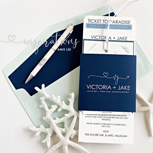 Island Destination Wedding Invitations Boarding Pass Wedding Tickets To Paradise World Travel Elegant Classic Beach Invitations