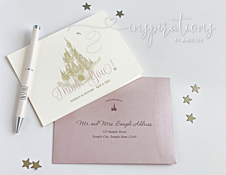 Disney Thank You Cards Wedding Thank You Cards Disney Etsy