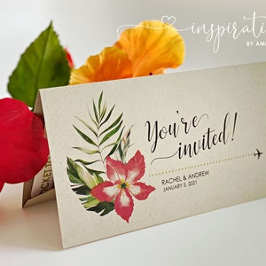 Boarding Pass Wedding Invitations, Destination Wedding, Beach Wedding, Plane Ticket Invitation, Travel Theme, Costa Rica