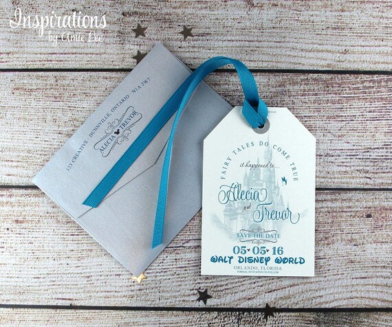 Disney Save The Dates Cinderella Wedding Save The Dates Etsy