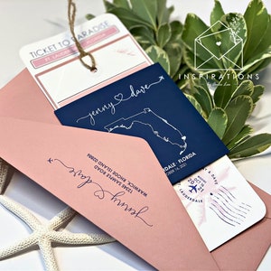 Destination Wedding Invitations, Boarding Pass, Ticket to Paradise, Wedding Invitations, Beach Wedding, Airplane Ticket Invitation