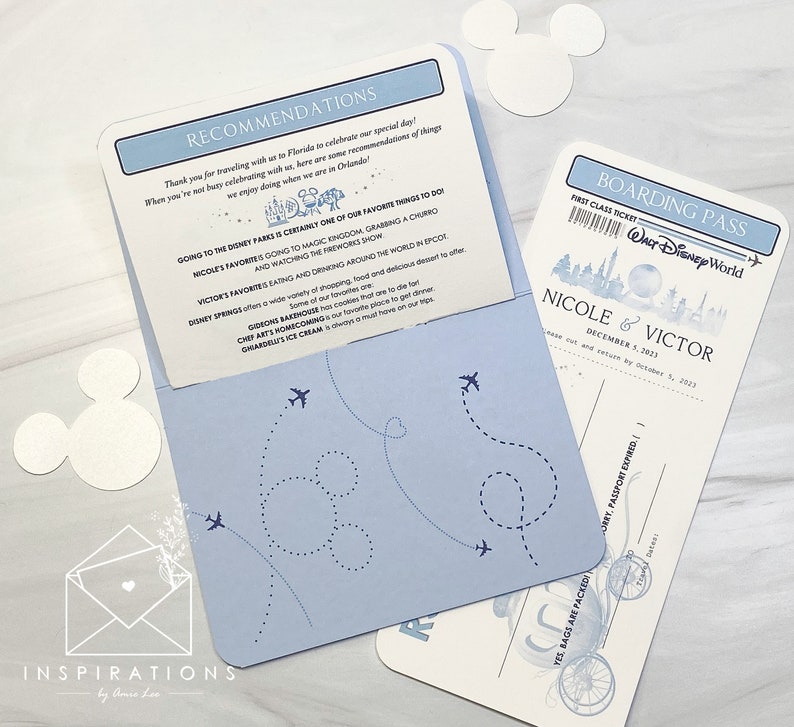 Disney Passport Wedding Invitations, Disney Wedding, Disney Passport Invitations, Disneyland , Disney World Wedding image 5