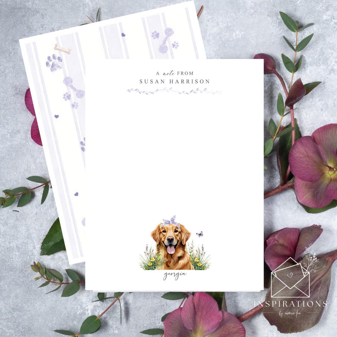 Custom Note Dog Memory Personalized Dog Breed Notecards: Custom Stationery Set - Etsy