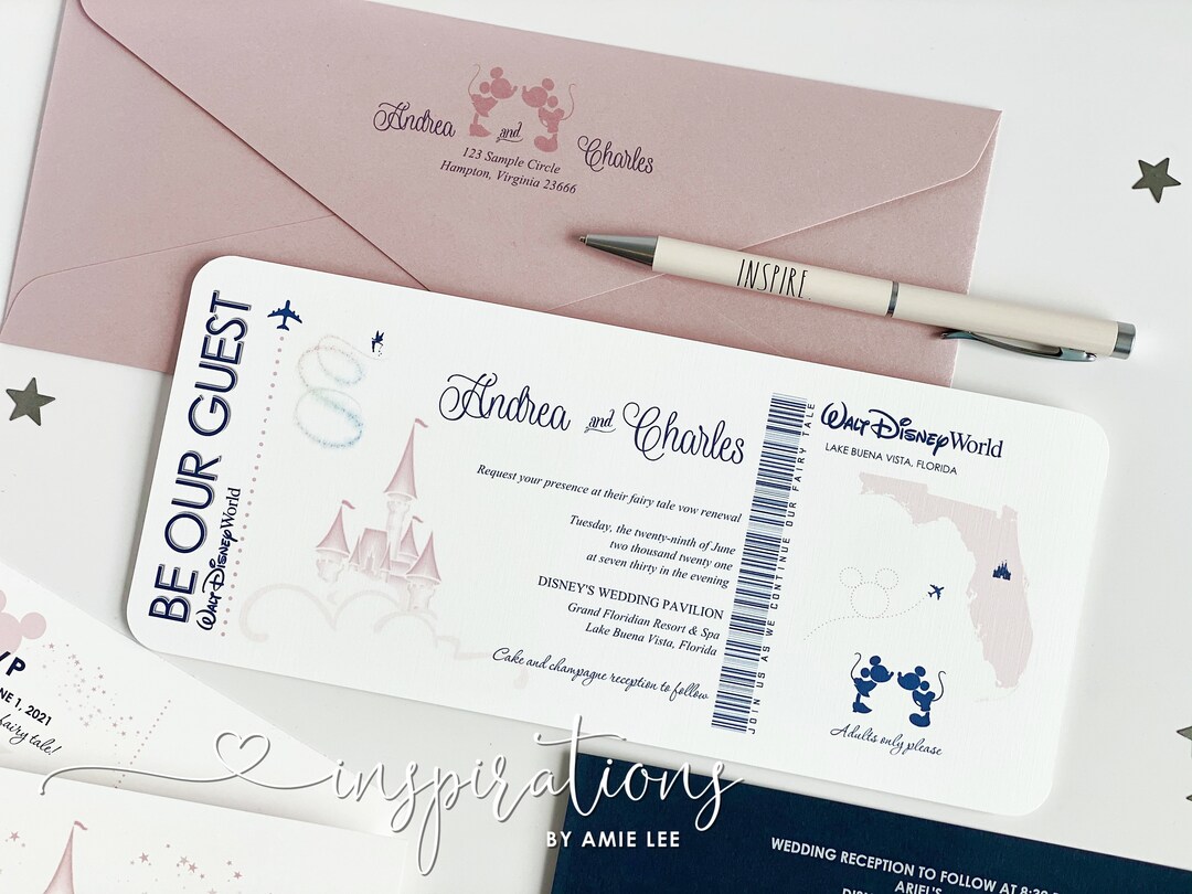 Disney Wedding Invitations, Disney Wedding, Disneyland Wedding