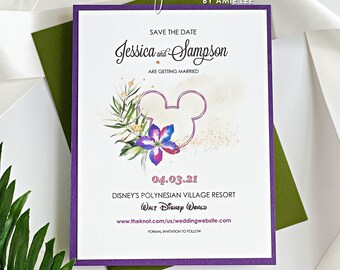 Disney Save the Dates, Tropical Disney, Disney Wedding, Fairy Tale Wedding, Disneyland, Elegant Disney, Aulani, Polynesian Resort