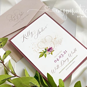 Disney Inspired Wedding Save The Dates, Disney Lovers, Disney Theme Event Invitations