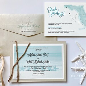 Beach Wedding Invitations, Destination Wedding, Florida Wedding, Elegant Beach Wedding Ideas