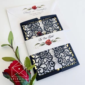 Beauty and the Beast Wedding Invitations, Formal Disney Wedding, Disney Theme Wedding,