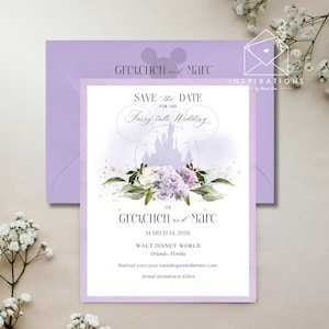 Disney Wedding Save The Dates, Disney Theme Invitation, Disney Lovers, Disney Inspired Wedding, Disney Fairy-tale Wedding, Disney Design