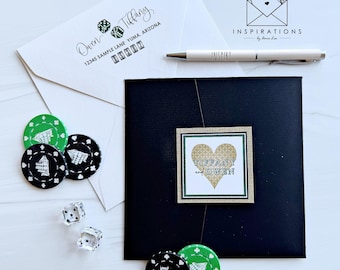 Vegas Wedding Invitations, Casino Theme Wedding, Classy Vegas Wedding Invitations, Las Vegas Wedding, Destination Wedding, Vow Renewal