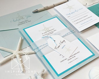 Beach Wedding Invitations, Florida Wedding, Destination Wedding Invitations, Beachside Wedding Ceremony, Ocean Colors wedding