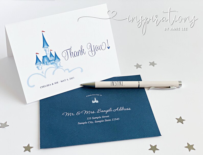 Disney Wedding Thank You cards Disney Thank You Cards Fairy Etsy