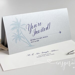 Boarding Pass Wedding Invitations, Destination Wedding, Beach Wedding, Airplane Ticket, Mexico, Florida, Jamaica, Map Invitation
