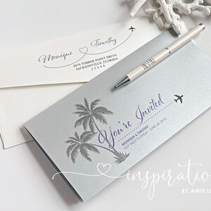Boarding Pass Wedding Invitations: Beach Destination, Travel Ticket