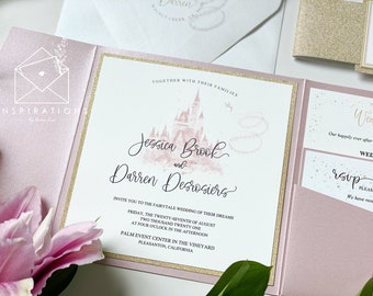 Elegant Disney Wedding Invitations, Fairy Tale Wedding, Disney Wedding, Disneyland, Formal Disney Invitations, Fairytale, Princess