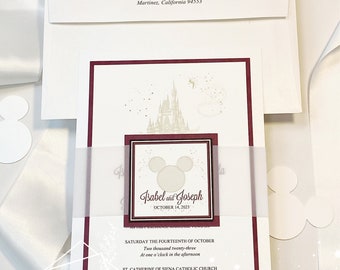 Disney Wedding Invitations, Disney Themed Invitations, Elegant Disney Wedding, Classy Disney Invitations