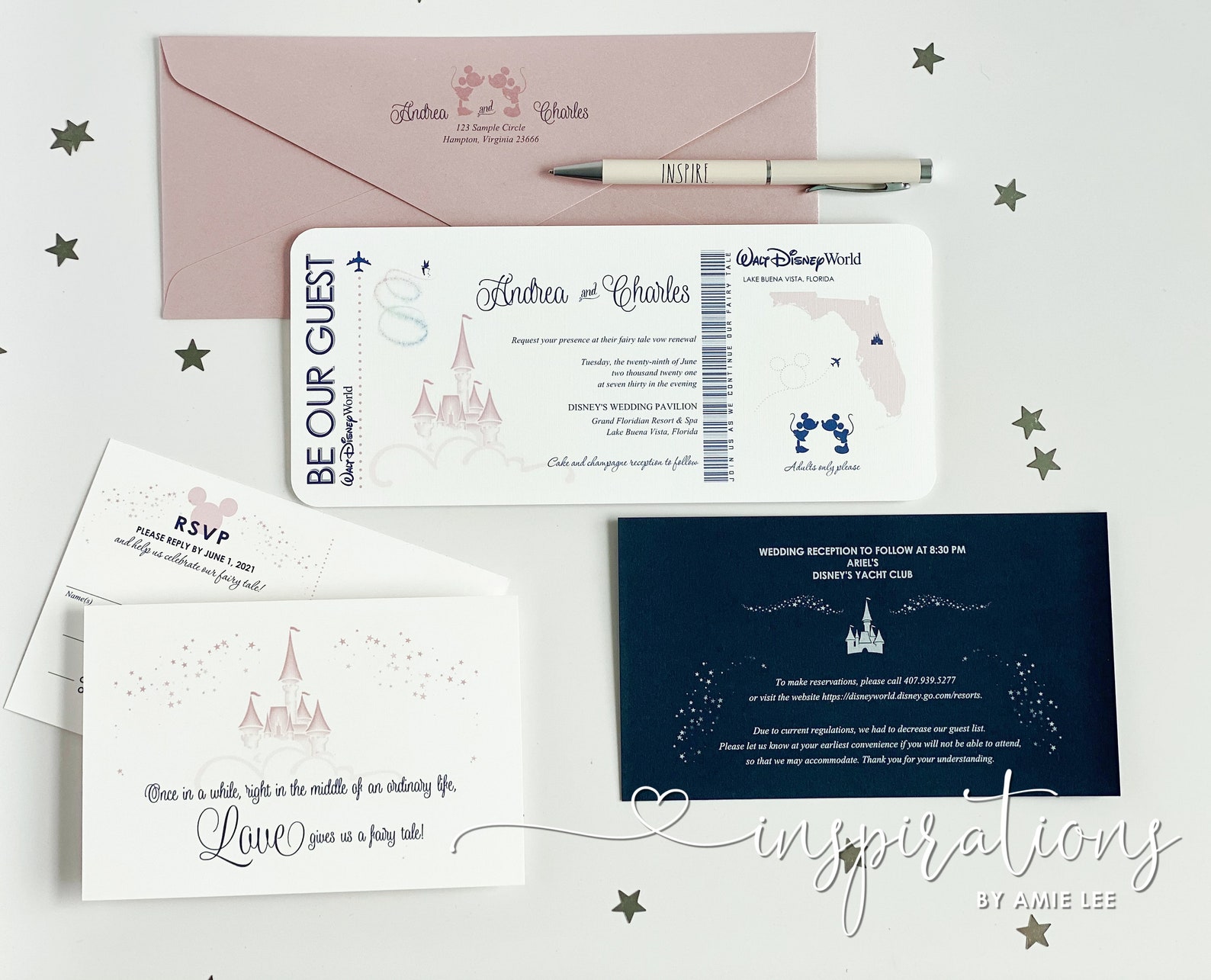 Disney Wedding Invitations Disney Wedding Disneyland Etsy