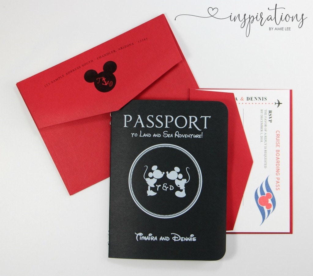 Disney Passport Wedding Invitations Disney Wedding Disney Etsy New Zealand