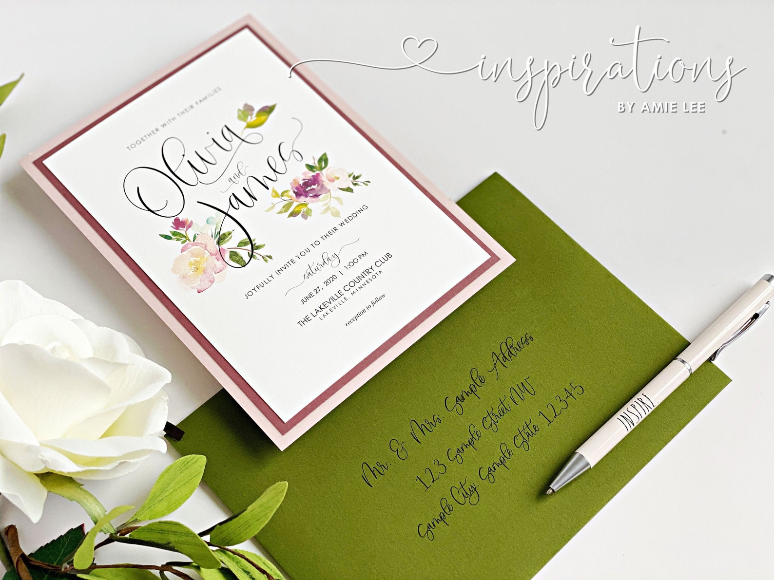 Elegant Floral Wedding Invitations Classic Wedding Spring - Etsy