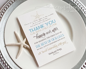 Reception Thank You Note, Wedding Reception Place Setting, Table Tops,