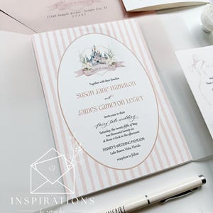 Elegant Cinderella Wedding Invitations: Disneyland Fairy Tale