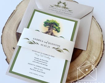 Disney Theme Wedding Invitations, Disney's Animal Kingdom Tree of Life Wedding, Disney Lovers, Disney Inspired