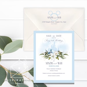 Disney Save The Dates, Disney Theme Wedding, Disney Inspired Invitations, Disney Fairy-tale Wedding