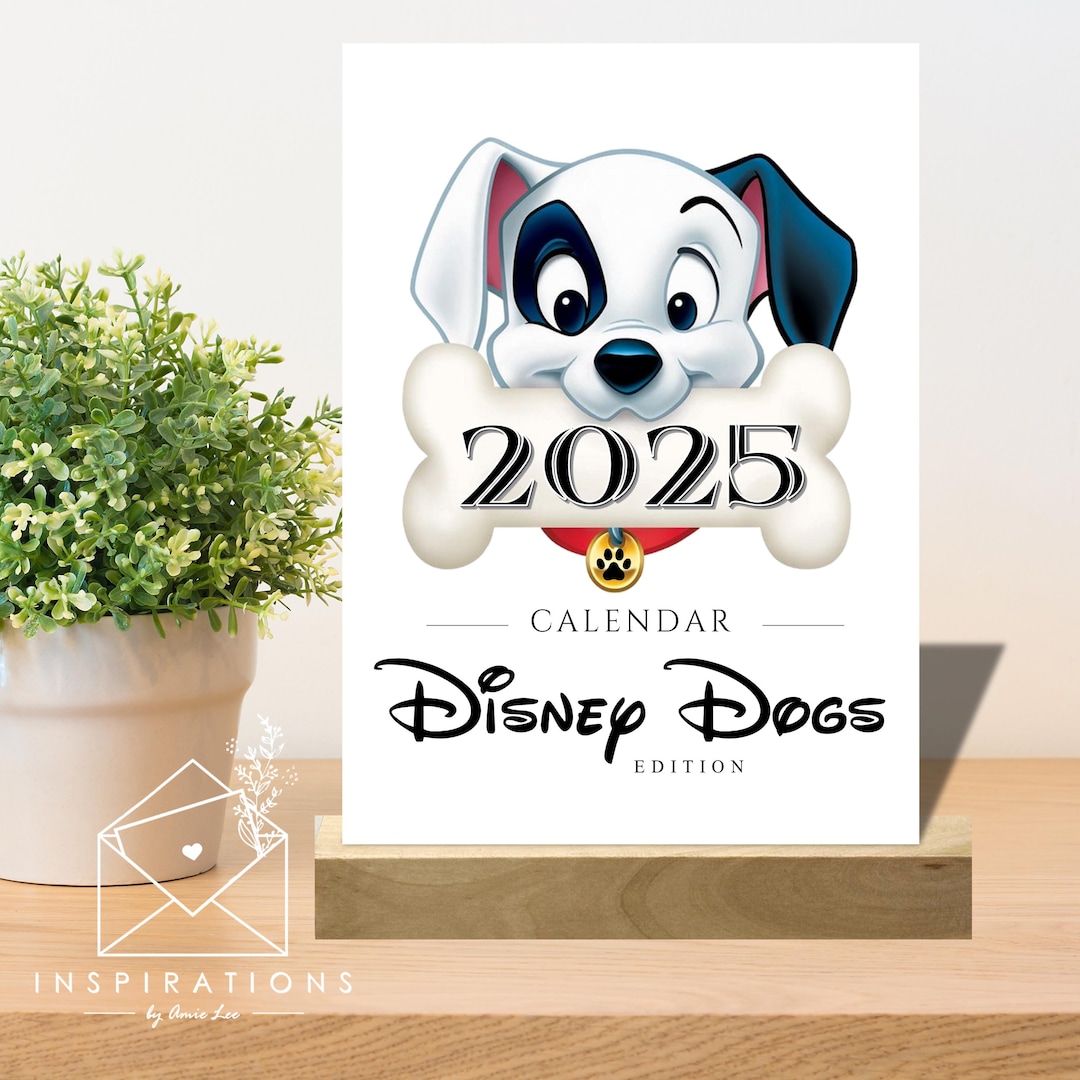 Disney Desk Calendar, 2025 Disney Calendar, Disney Dogs, Dog Lovers