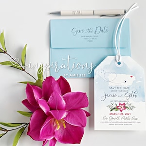Destination Wedding Save the Date Luggage Tags: Puerto Rico Island Design