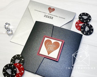 Vegas Wedding Invitations, Las Vegas Wedding, Casino Wedding, Elope, Vegas Destination Wedding, Vegas Theme, Vegas Inspired